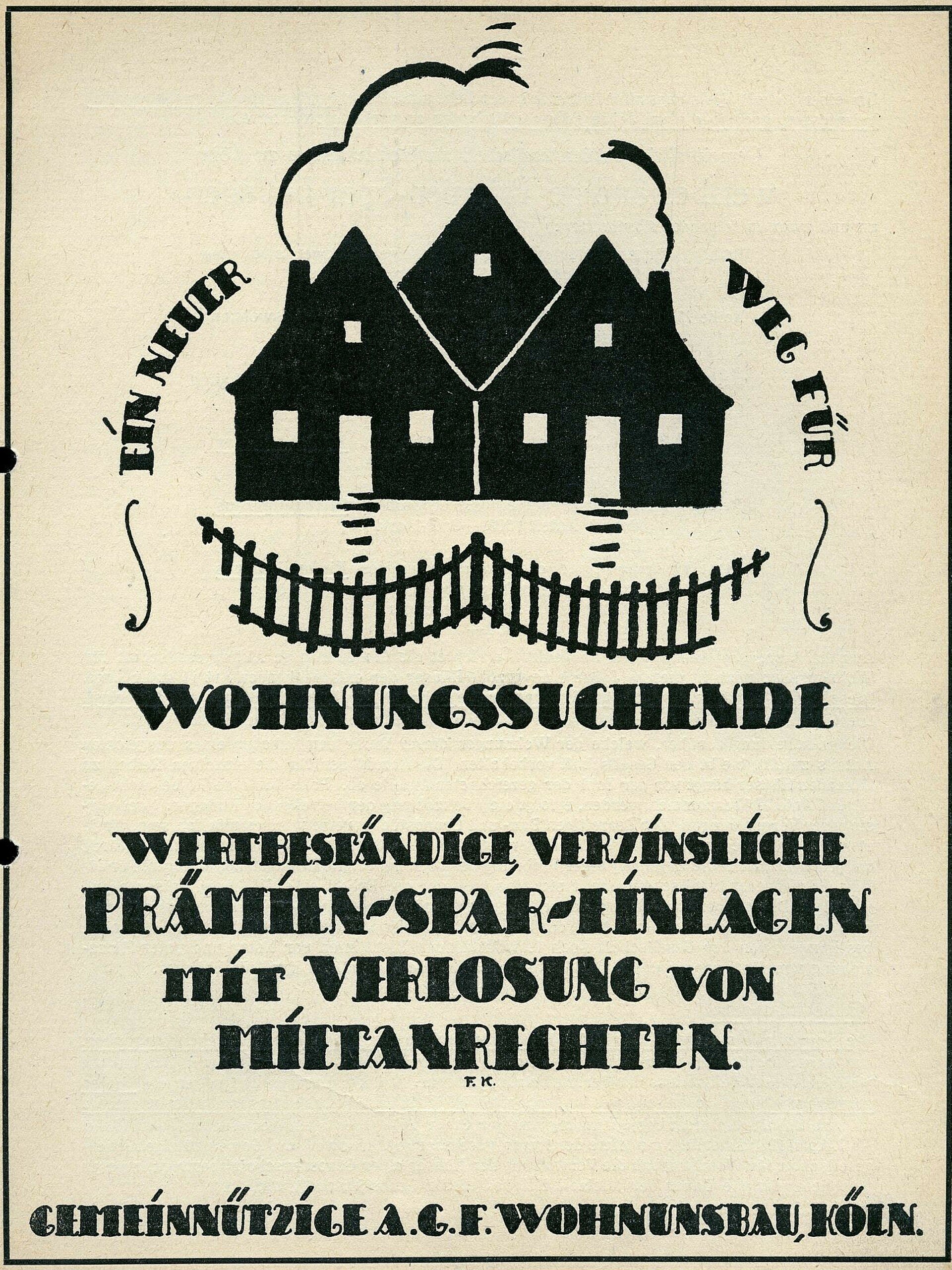 Altes Plakat von einer Kölner Genossenschaft