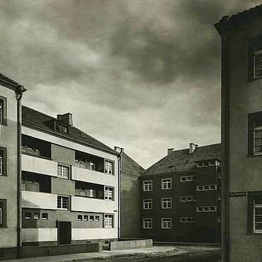 Historisches Bild der Häuser in der Rosenhofsiedlung in Bickendorf